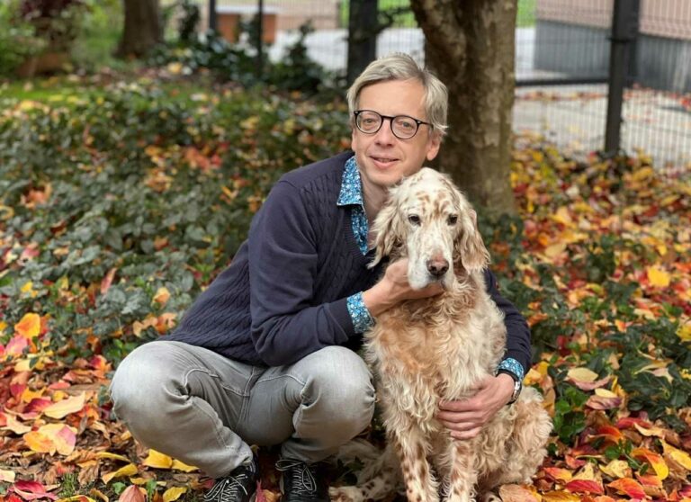 Jernej Kuzner with his dog
