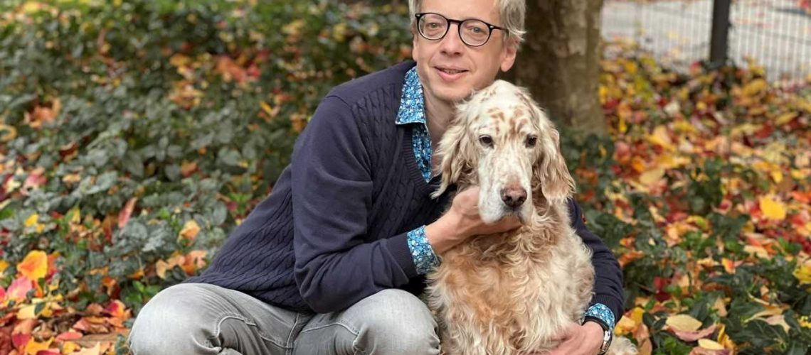 Jernej Kuzner with his dog